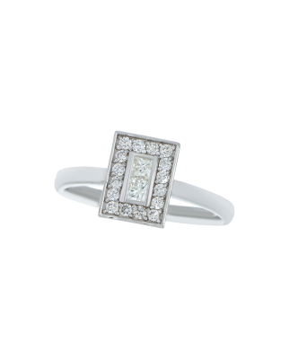Baguette-Cut Diamond Ring In 18k White Gold