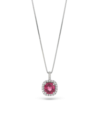 Garnet and Diamond Pendant in Platinum for Milestones