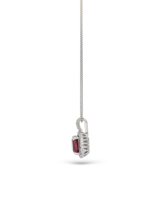 Garnet and Diamond Pendant in Platinum for Milestones