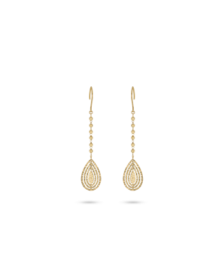 Yellow Gold Teardrop Drop Earrings Elegant Design