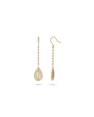 Yellow Gold Teardrop Drop Earrings Elegant Design