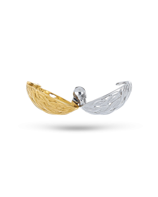 Intricate Openwork Ear Cuff in Yellow Gold & White Gold