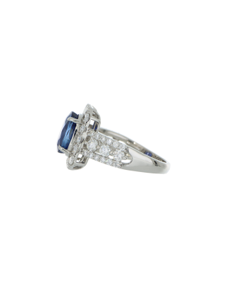 40103 Platinum Pear Sapphire Ring  Diamond Accents – 3.59ct Sapphire