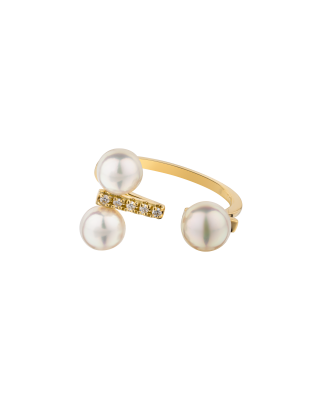 K18 Yellow Gold Akoya Baby Pearl Ring