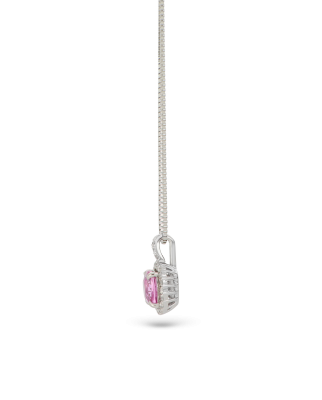 Rare Padparadscha Sapphire Pendant With Accented Diamonds