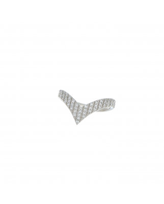 40007 Platinum 900 V-Shaped Diamond Multi-Stone Ring