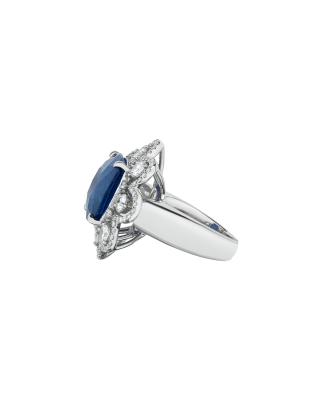 Sri Lankan Sapphire Platinum Ring In Corn Flower Blue