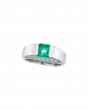 Emerald Ring With Bold Platinum Band