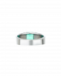 Emerald Ring With Bold Platinum Band