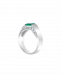 Emerald Ring With Bold Platinum Band