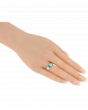 Emerald Ring With Bold Platinum Band