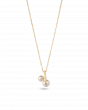 K18 Yellow Gold Akoya Baby Pearl Duo Pendant Necklace