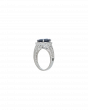Oval Sapphire and Diamond Halo Ring 3.8 ct Sapphire in Platinum 900