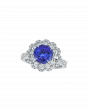 Platinum Round Engagement Ring With Tanzanite Stone 