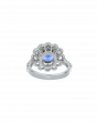 Platinum Round Engagement Ring With Tanzanite Stone 