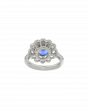 Platinum 900 Tanzanite Halo Ring with Diamond Accents
