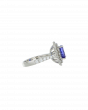 Platinum 900 Tanzanite Halo Ring with Diamond Accents