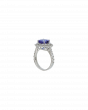 Platinum 900 Tanzanite Halo Ring with Diamond Accents
