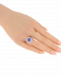 Platinum 900 Tanzanite Halo Ring with Diamond Accents