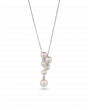 5.25 ct Multi Pearl Drop Pendant Necklace in Platinum