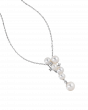 5.25 ct Multi Pearl Drop Pendant Necklace in Platinum