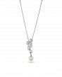 5.25 ct Multi Pearl Drop Pendant Necklace in Platinum