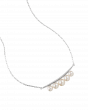 Platinum Akoya Pearl Three Stone Pendant Necklace