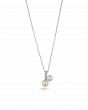 2.1 ct Dual Pearl Drop Pendant Necklace Classic Pearl Pendant Look