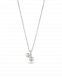 2.1 ct Dual Pearl Drop Pendant Necklace Classic Pearl Pendant Look