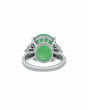 Jade Oval Motif Ring With Bold Platinum Band