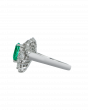 Natural Pear-Cut Emerald Ring With Platinum Band
