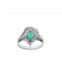 Natural Pear-Cut Emerald Ring With Platinum Band