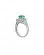 Natural Pear-Cut Emerald Ring With Platinum Band