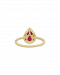 July Birthstone Pear-Cut Ruby Ring In Yellow Gold