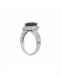 Pear-Cut No Heat Ruby Ring With Platinum 900
