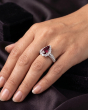 Certified & Unheated Ruby Halo Ring