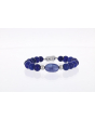 Fine Lapis Lazuli Beaded Bracelet with Silver Accents