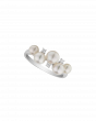 Platinum Akoya Baby Pearl Diamond Ring - Round Pearls