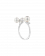 Platinum Akoya Baby Pearl Contemporary Ring - Round Pearls