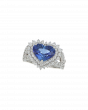 40063 Heart Platinum Sapphire Ring 9.69ct Sapphire Heart Ring with Diamond