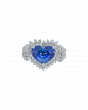 Heart-Shaped Blue Sapphire Ring with Infinity Band