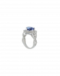40063 Heart Platinum Sapphire Ring 9.69ct Sapphire Heart Ring with Diamond