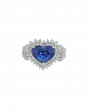 40063 Heart Platinum Sapphire Ring 9.69ct Sapphire Heart Ring with Diamond