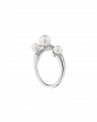 Platinum Akoya Baby Pearl Three-Stone Ring - Round Pearls