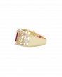 18K Yellow Gold Traditional Ring With Ruby Stone