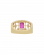 18K Yellow Gold Traditional Ring With Ruby Stone