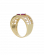 18K Yellow Gold Traditional Ring With Ruby Stone