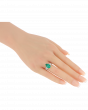 Natural Emerald Ring with Baguette Diamond Accents