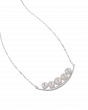 Platinum Akoya Pearl Curved Bar Pendant Necklace