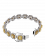 Certified Yellow Diamond Cushion Halo Bracelet